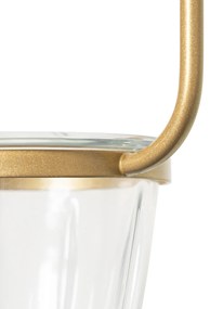 Висяща лампа в стил арт деко златиста с бяло стъкло 3-лампа - Isabella