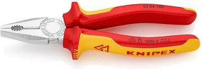 Knipex Комбинирани клещи, хромирани, VDE 1000V жълто-червена ръкохватка 180мм,  - K0306180
