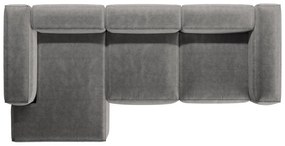 Светлосив ъглов диван от рипсено кадифе (ляв ъгъл) Bergano – Cosmopolitan Design