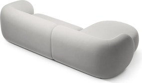 Светлосив кадифен ъглов диван (ляв ъгъл) Kate – Micadoni