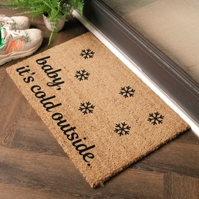 Изтривалка с коледен мотив от кокосови влакна 40x60 cm Baby It's Cold Outside – Artsy Doormats