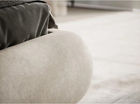 Бежово двойно легло 160x200 cm тапицирано с място за съхранение с включена подматрачна рамка Maumere – Maison de Rêve