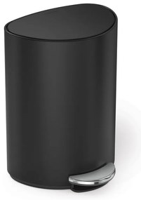 Матово черно метално кошче за боклук с педал 6 l – simplehuman