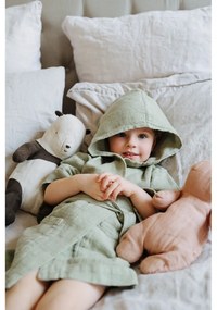 Детски зелен ленен халат Nature, размер 122 - 128 - Linen Tales