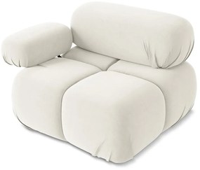 Бял кадифен модул за диван (ляв ъгъл) Lokua – Makamii