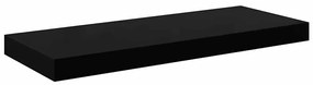 323769 vidaXL Окачен стенен рафт, черен гланц, 60x23,5x3,8 см, МДФ