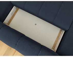 Тъмносин сгъваем/с място за съхранение ъглов диван (десен ъгъл/U форма) Fuji – Bobochic Paris