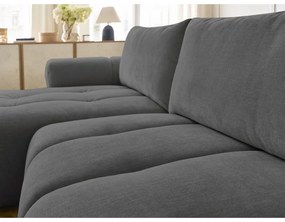 Тъмносив сгъваем/с място за съхранение ъглов диван (ляв ъгъл) Fuji – Bobochic Paris