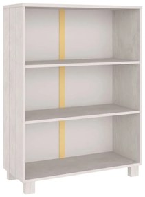 340485 vidaXL Шкаф за книги HAMAR, бял, 85x35x112 см, борово дърво масив