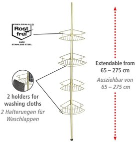 WENKO 24569100-Ъглова полица DOLCEDO 31x275 cm, златна