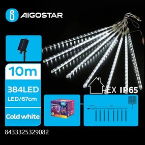 Aigostar - LED соларна гирлянда 384xLED/13m IP65 студено бяла