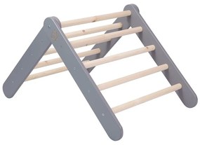 Сив пиклер триъгълник от масивен бор 46x87x60 cm Montessori – Meowbaby