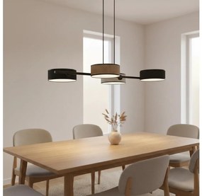 Полилей с кабел DRUMZ 4xE14/10W/230V черен/кафяв/сив