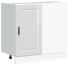 854300 vidaXL Кухненски шкаф Porto, бял гланц, инженерно дърво