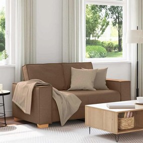 4104974 vidaXL Двуместен диван, кафяв, 120 см, плат