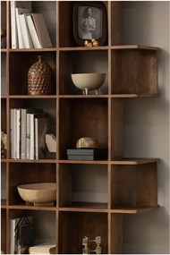Тъмнокафява библиотека от масивно манго 130x180x35 cm Sinne – WOOOD