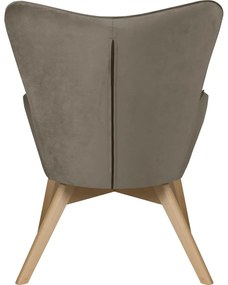 Светлокафяво кадифено кресло Niko – Ropez