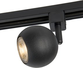 Модерен прожектор за релса черен 1-фазен - Iconic Gissi
