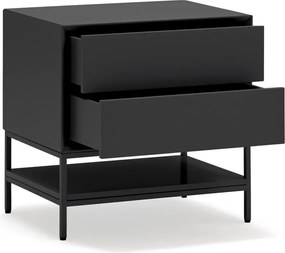 Черно нощно шкафче Platt – Teulat