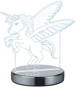 LED настолна лампа в лъскаво-сребрист цвят (височина 17 см) Karo - Trio