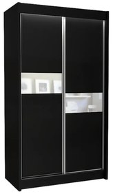 Шкаф с плъзгащи врати i ADRIANA, 120x216x61, черно/бяло стъкло