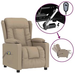 3098810 vidaXL Електрически масажен стол, капучино, изкуствена кожа