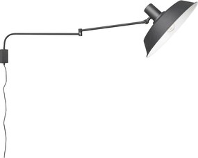 Матово черно стенна лампа с огъваща се структура за контакт ø 35,5 cm Bolder – Trio