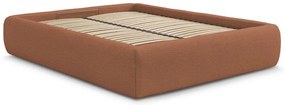 Оранжево двойно легло 160x200 cm тапицирано с място за съхранение/без табла с включена подматрачна рамка Inera – Bobochic Paris