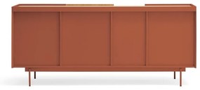 Нисък скрин с чекмеджета в цвят тухла и естествен дъб 180x78 cm Otto - Teulat