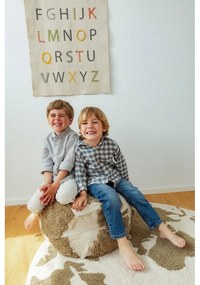 Ръчно изработен памучен детски килим подходящ за пране в зелен и кремав цвят ø120 cm World Map – Lorena Canals