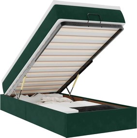 3311150 vidaXL Османска легло с матрак, тъмнозелено, 80x200 см, кадифе
