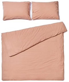 Естествено кафяво спално бельо за двойно легло от измит памук , 160 x 200 cm - Bonami Selection