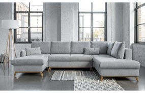Светлосив U-образен разтегателен диван, десен ъгъл Scandic Lagom - Miuform
