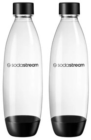Комплект бутилки SodaStream Fuse за газиране, 1 л, 2 бр, Без BPA, Съвместими с DUO, ART, TERRA, GAIA, Черен