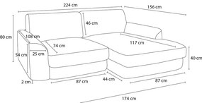 Бежов шенилов ъглов диван (десен ъгъл) Leonore – Bobochic Paris