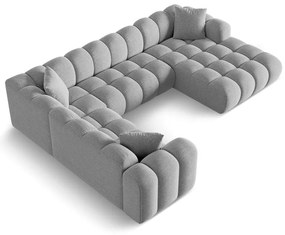 Светлосив шенилов ъглов диван (ляв ъгъл/U форма) Treno – Cosmopolitan Design