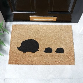 Изтривалка от кокосови влакна 40x60 cm Hedgehog Family – Artsy Doormats