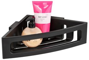 Черен ъглов самоносещ пластмасов рафт за баня Bralia - Wenko