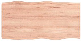 363939 vidaXL Плот за маса светлокафяв 80x40x(2-4) см обработен масивен дъб