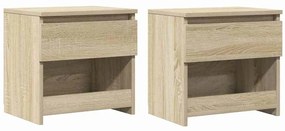 803450 vidaXL Нощни шкафчета, 2 бр, дъб сонома, 40x30x39 см, инженерно дърво