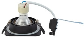 Комплект от 6 заоблени вградени спота черни GU10 50mm въртящи се и накланящи се IP44 - Alberto