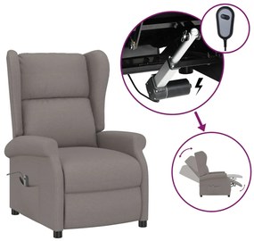 3098327 vidaXL Wingback електрически реклайнер стол, таупе, текстил