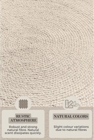 Кремав двустранен/ръчно изработен ютен кръгъл килим ø 200 cm Braided – Hanse Home