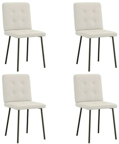 3315166 vidaXL Трапезни столове, 4 бр, кремави, кадифе