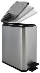 Стоманено кошче за боклук с педал в матово сребрист цвят 5 l Erik – Spirella