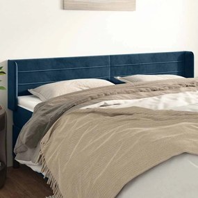 3118978 vidaXL Горна табла за легло, тъмносиня, 203x16x78/88 см, кадифе