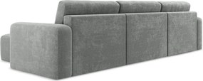 Сив шенилов сгъваем/с място за съхранение ъглов диван (U форма) Kona – Makamii