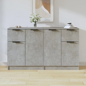 3115815 vidaXL Сайдборди, 2 бр, бетонно сиви, 60x30x70 см, инженерно дърво