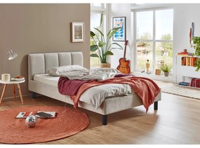 Бежово двойно легло 140x200 cm тапицирано без ламелно дъно Joker – Meise Möbel