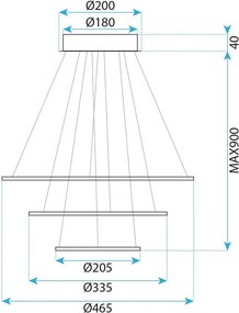 Плафон LED G041-3CP BRUSH GOLD